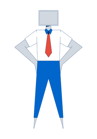 Abstract businessman with square head and tie  Illustration