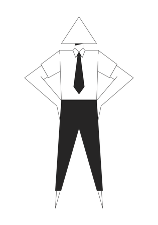 Abstract geometric businessman with triangular head  Illustration