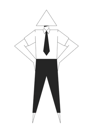 Abstract geometric businessman with triangular head  Illustration