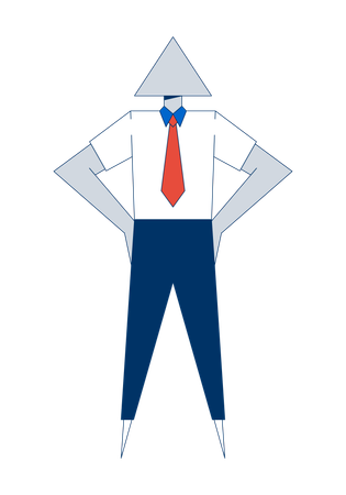 Abstract geometric businessman with triangular head  Illustration