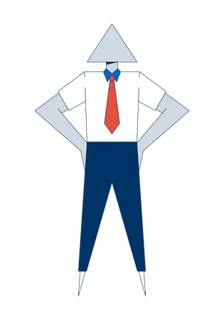 Abstract geometric businessman with triangular head  Illustration