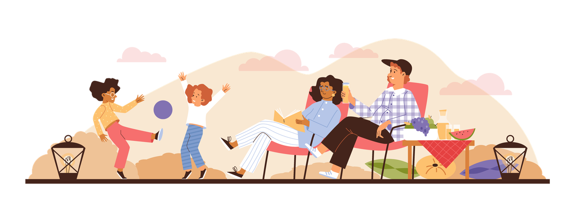Acampamento Familiar  Ilustração