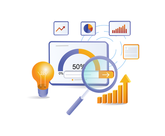 Acceleration analyst ideas grow business  Illustration