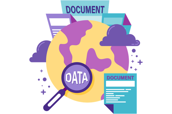 Accès aux données du cloud mondial  Illustration