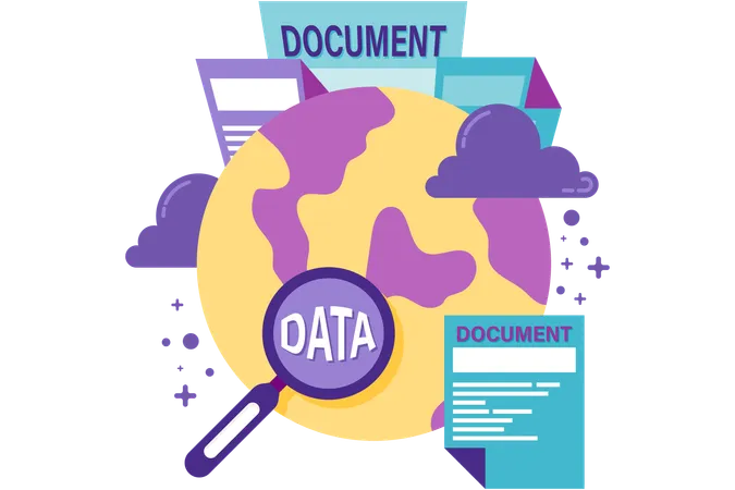 Accès aux données du cloud mondial  Illustration