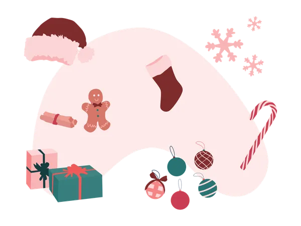 Accesorios de navidad  Ilustración