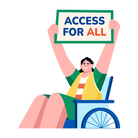 Accessibility wheelchair disability equality rights  Illustration