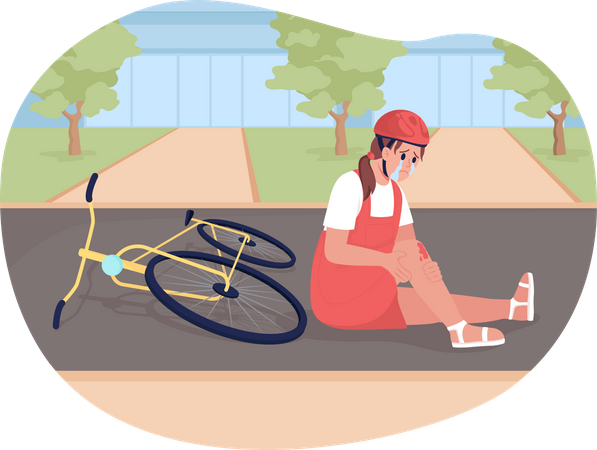 Accident de vélo d'une adolescente  Illustration