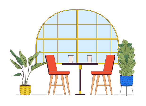 Interno accogliente del ristorante  Illustration