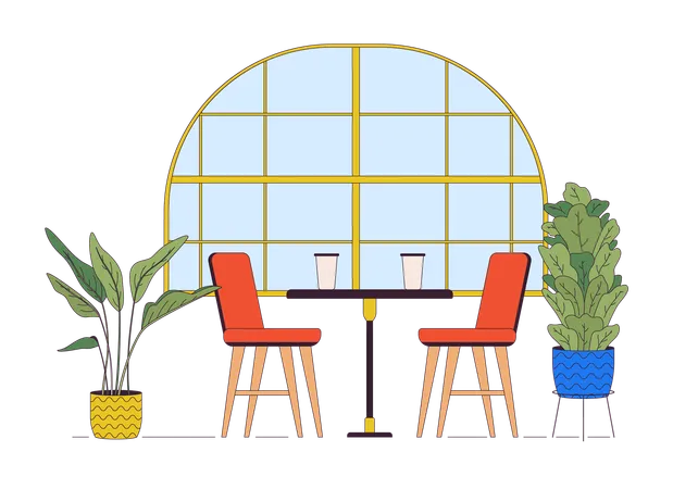 Interno accogliente del ristorante  Illustration