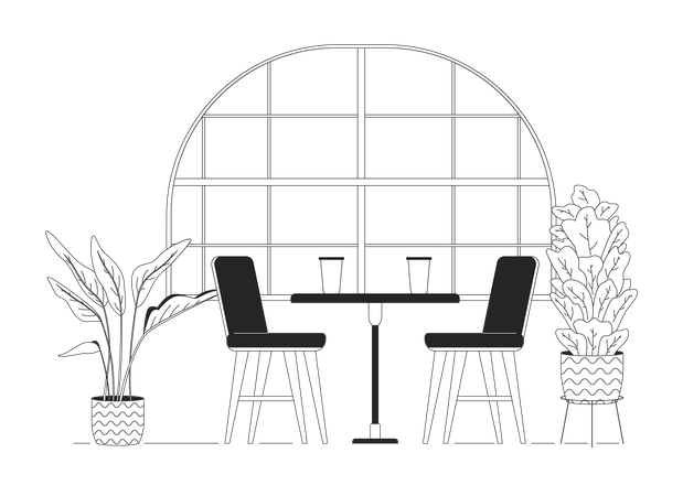 Interno accogliente del ristorante  Illustration