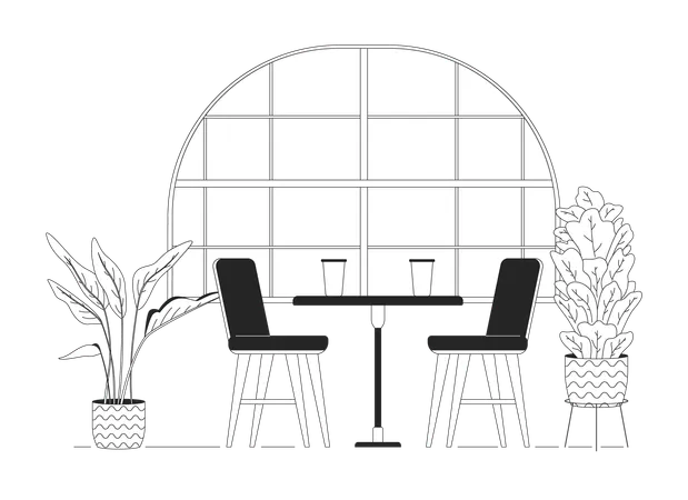 Interno accogliente del ristorante  Illustration