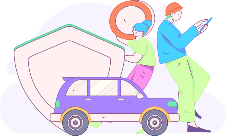 Accord de couverture automobile  Illustration