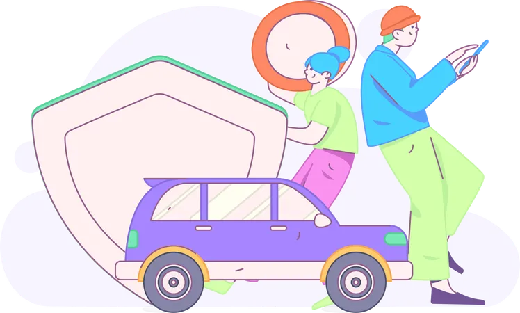 Accord de couverture automobile  Illustration