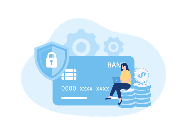 Account card security verification  Illustration