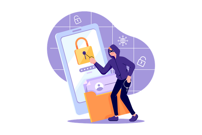 Account Hacking  일러스트레이션