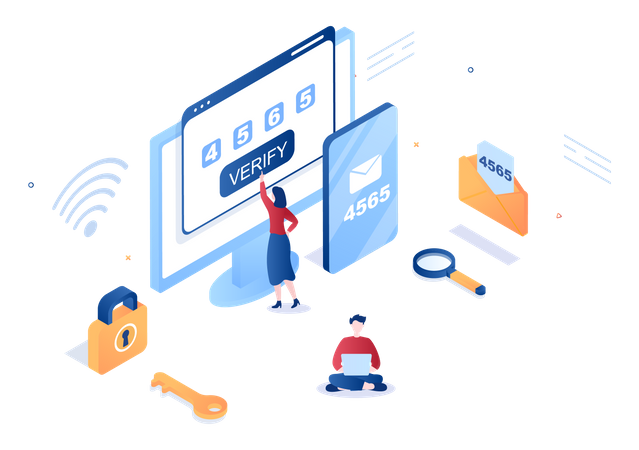 Account login verification  Illustration