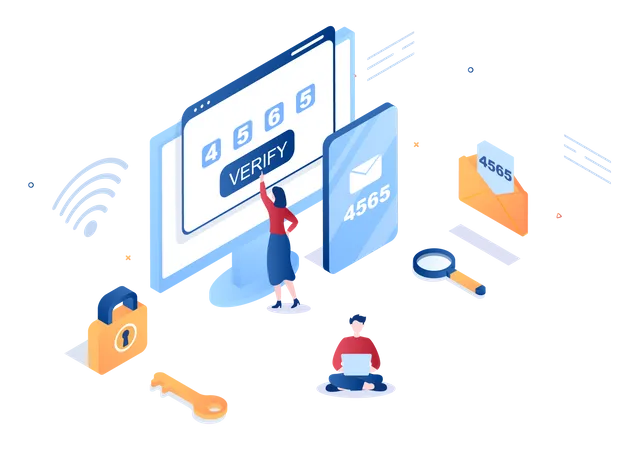 Account login verification  Illustration