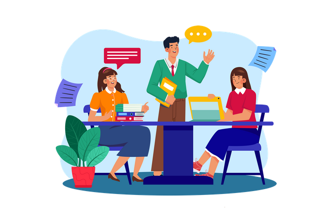 Account Manager fungieren als Bindeglied zwischen Agentur und Kunde  Illustration