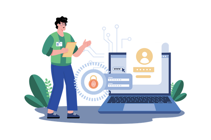 Account manager handling customer inquiries and issues related to their account  イラスト