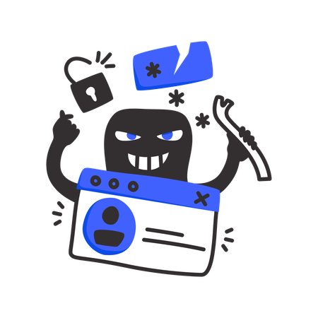 Account password hacking  Illustration