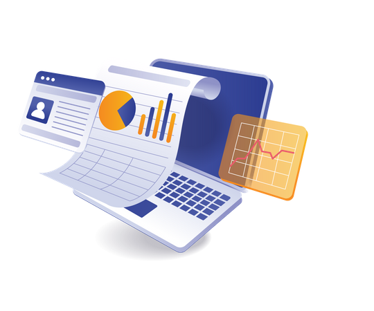 Account personal business analysis data  Illustration