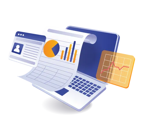 Account personal business analysis data  Illustration