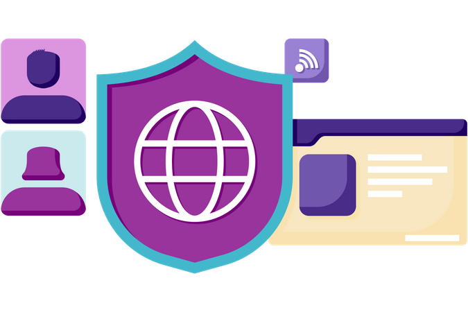 Account security features on internet  Illustration