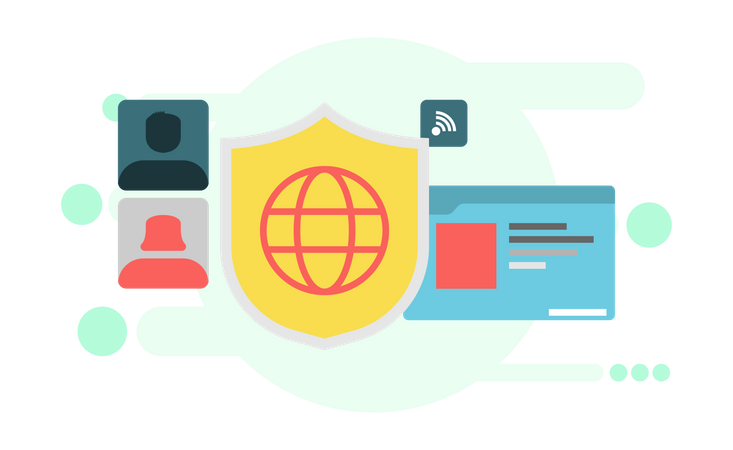 Account security features on the internet  Illustration