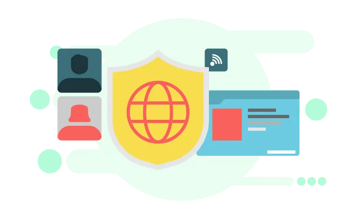 Account security features on the internet  Illustration
