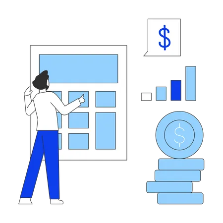 Accountant calculating business accounts  Illustration