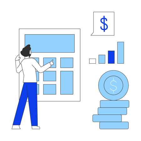Accountant calculating business accounts  Illustration