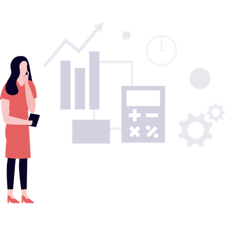 Accountant calculating business statistics  Illustration