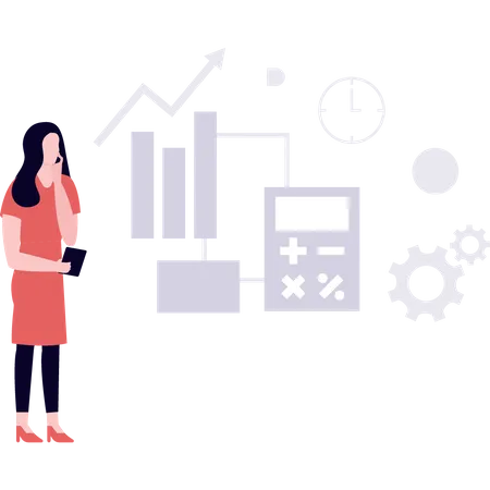 Accountant calculating business statistics  Illustration