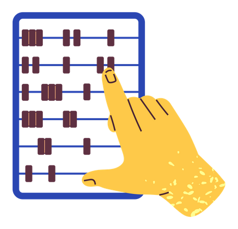 Accountant counts with wooden abacus  Illustration