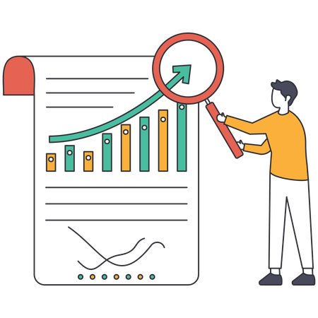 Accountant doing auditing of business report  Illustration