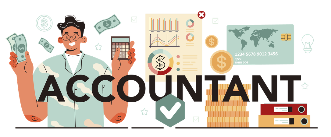 Accountant doing tax calculation  Illustration