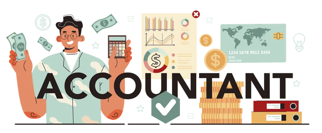 Accountant doing tax calculation  Illustration