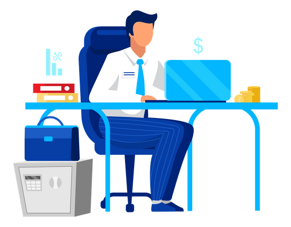 Accountant manages business finance  Illustration