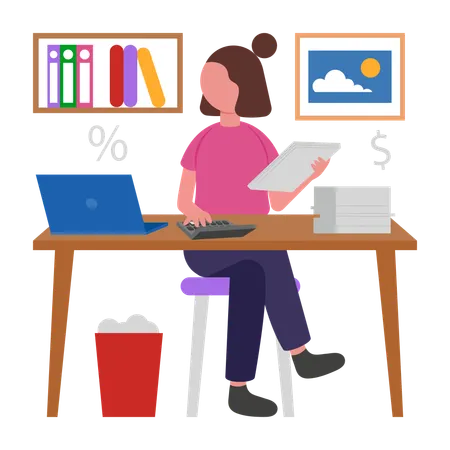 Accountant preparing client's documents  Illustration