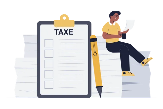 Accountant preparing tax filing  Illustration