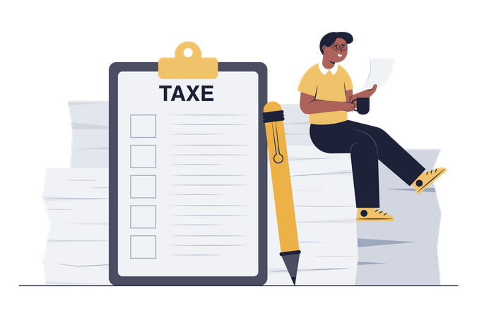 Accountant preparing tax filing  Illustration