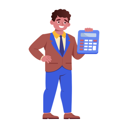 Accountant showing financial calculations  Illustration