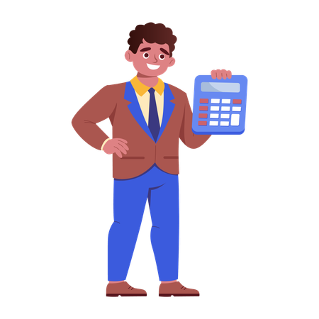 Accountant showing financial calculations  Illustration