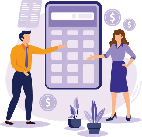 Accountants doing budget calculation  Illustration