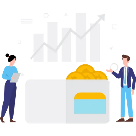 Accountants understanding business statistics  Illustration