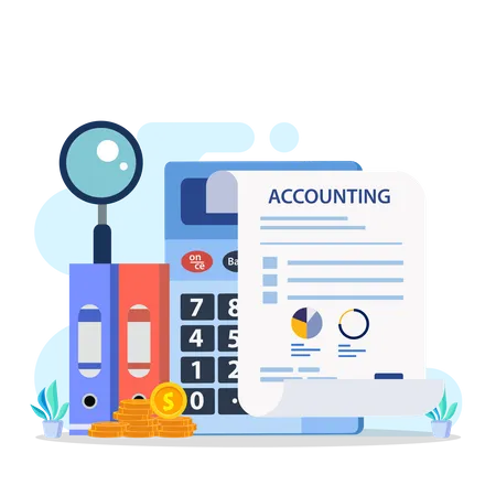 Accountant Flat Vector Illustration Concept Of The Tax Calculating And Financial Analysis Illustration