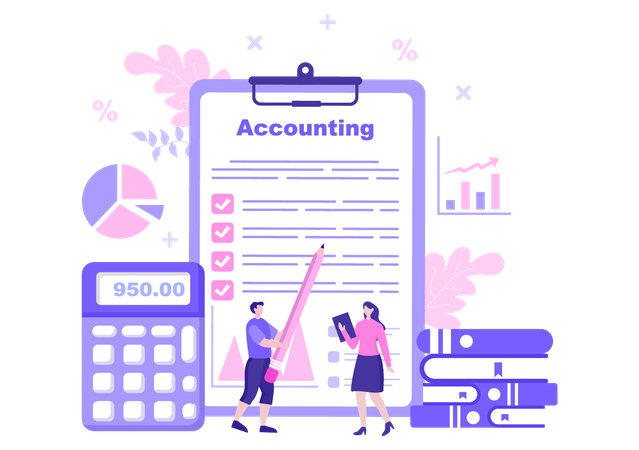 Accounting rules clipboard  Illustration