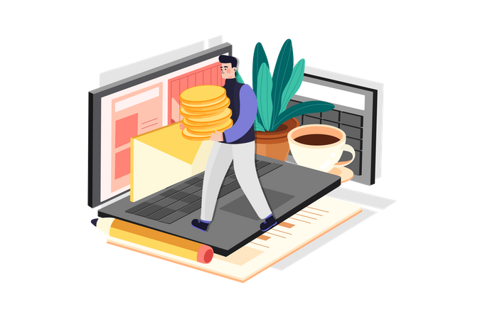 Accounting through email Illustration