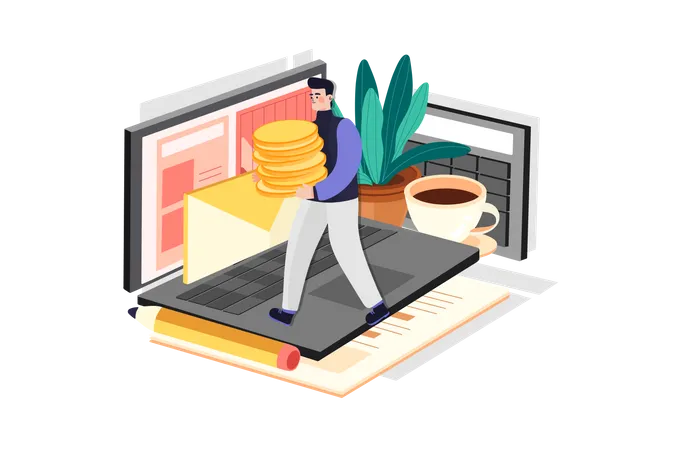 Accounting through email  Illustration